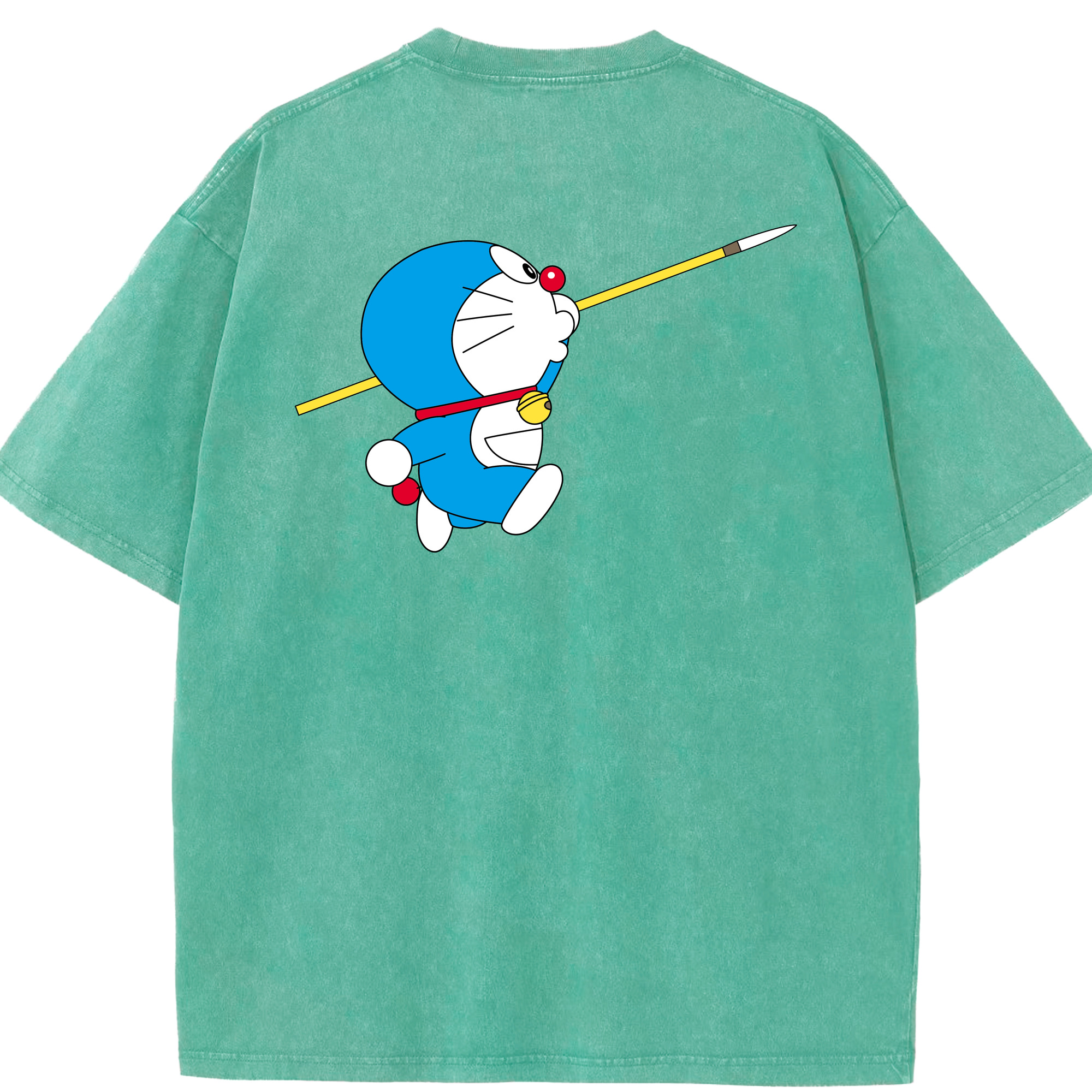 （画像用） ドラえもん Doraemon 綿100% ヴィンテージ風 半袖Tシャツ（背面プリント）
